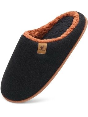 KUAiLU Men's Black & Brown Fleece-Lined Slip-On Loafers